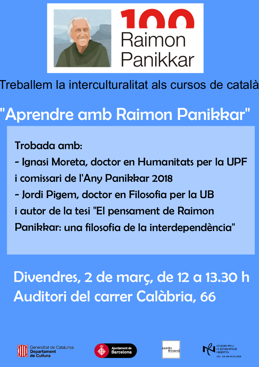 El CNL de Barcelona difon el llegat de Raimon Panikkar