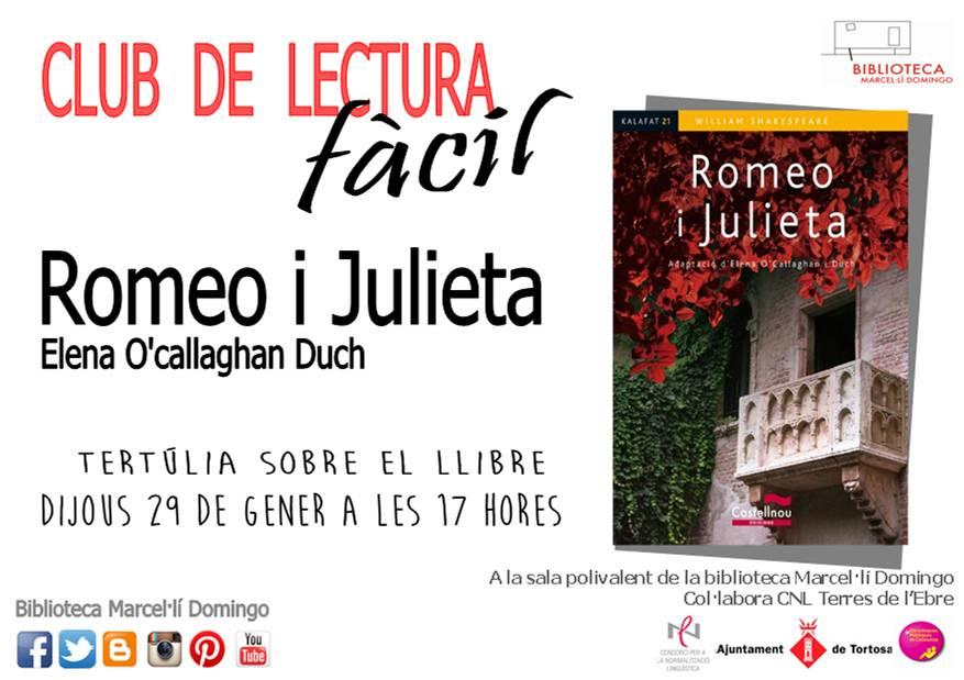 Club de Lectura Fàcil de Tortosa del gener: 'Romeo i Julieta'