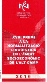 XVIII Premi a la Normalització Lingüística de l'Alt Camp