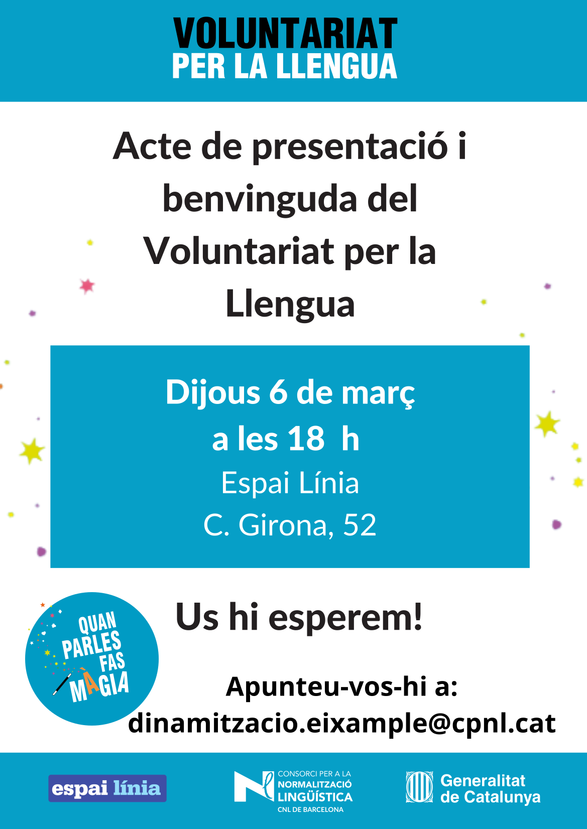 Acte de presentació i benvinguda del Voluntariat per la llengua a l ...