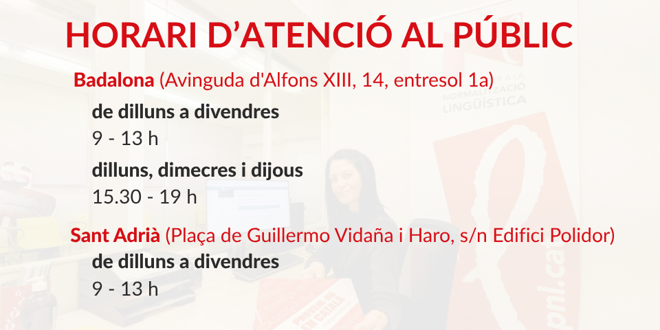 Horari d'atenció al públic