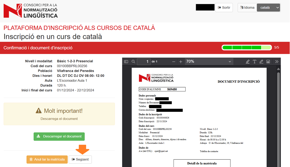 Document d'inscripció