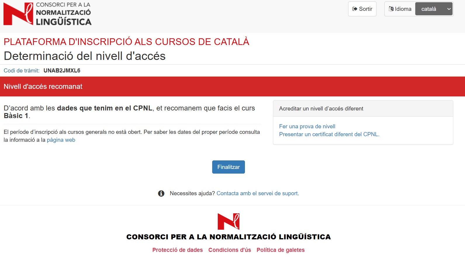 Niveau de cours recommandé